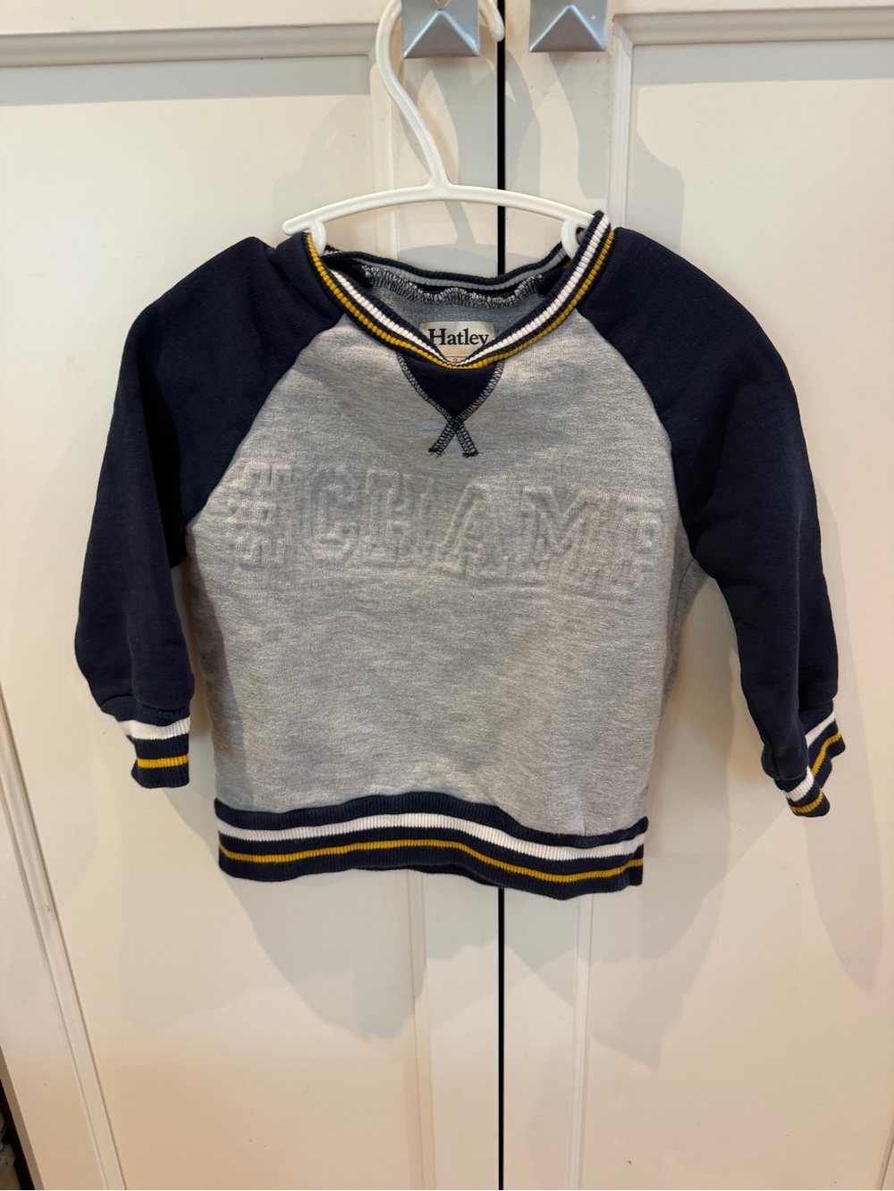Hatley 2t Navy & Heather Gray 'Champ' Raglan Sweatshirt - Kids